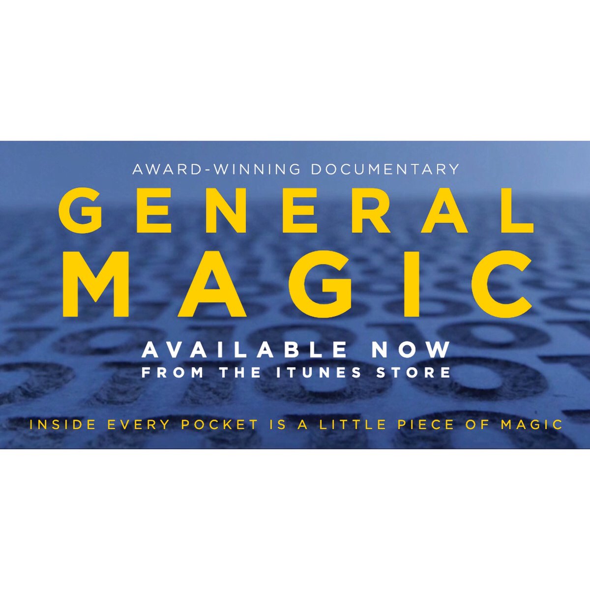 generalmagicmov's tweet photo. GENERAL MAGIC
Now available on @itunes
.
Also available on @amazon @vimeo @xbox
.
.
.
#generalmagic #generalmagicthemovie #availablenow #apple #weekendviewing #streaming https://t.co/V3jgjeP3N4