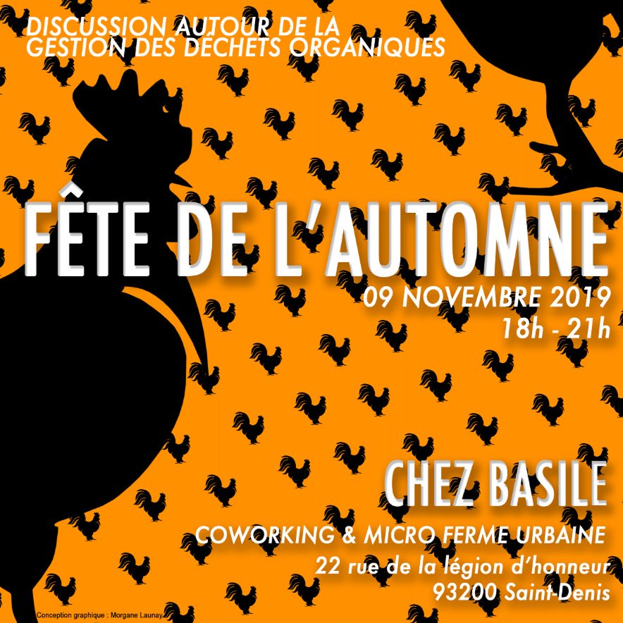 ChezBasile's tweet photo. La fête de l'automne @chezbasile
 c'est samedi 9 novembre 18h-21h. Une occasion de troquer des graines, parler déchets organiques..#saintdenis #agricultureurbaine #zérodéchets https://t.co/5ZUGfbrKzx