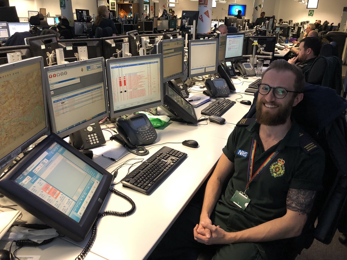 Ldn_Ambulance's tweet photo. Meet emergency resource dispatcher Adam 👋
He’s worked for us for almost 14 years, starting as a call handler in 2006.
Today he’s dispatching our ambulance crews to people in need in Islington and Homerton.
#999LIVE https://t.co/gD1Ef706AD