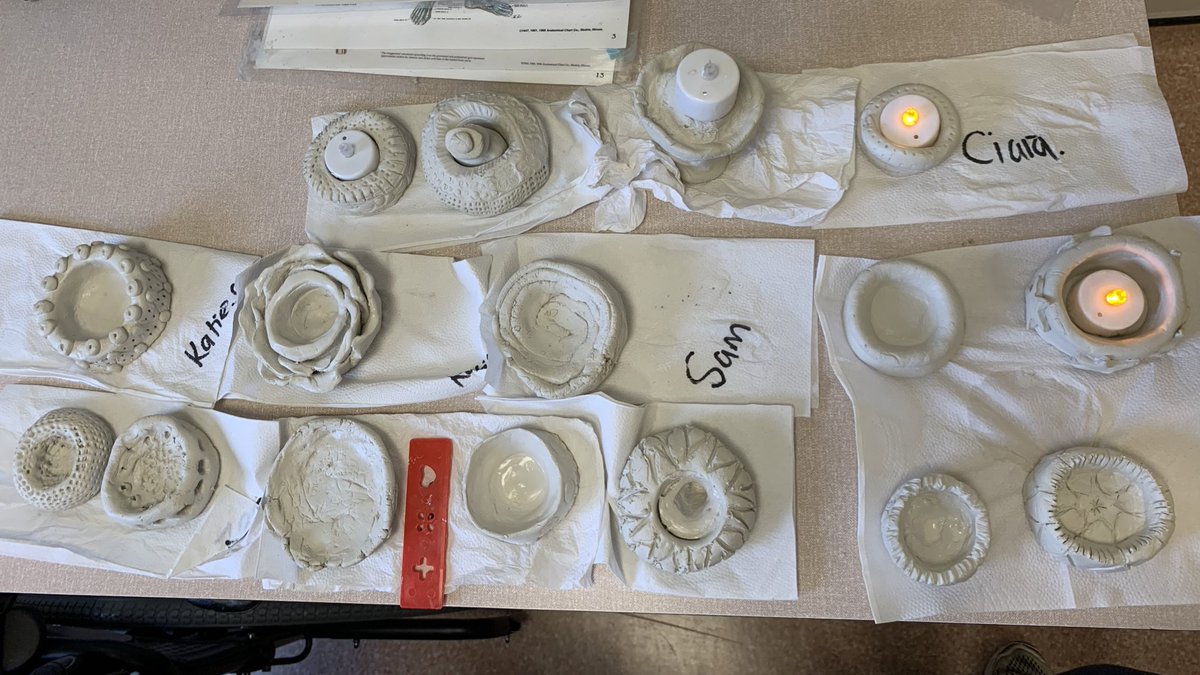 PlymUnit's tweet photo. Happy Fri-CLAY everyone... the patients and staff on the unit have had fun this afternoon making clay candleholders... #friCLAY #rehabmatters thank you @coltsassistant for organising... #rehablegend #TeamPlym #NeuroRehab https://t.co/gmNsM5u1yS
