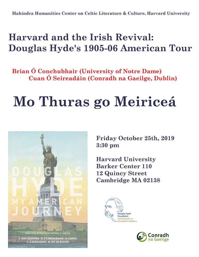 hydefound's tweet photo. Bígí linn this afternoon @Harvard for our #Cambridge launch of @UCDPress stunning My American Journey with editors @boconch1 @Cuanbos ! https://t.co/mr19nXTfQJ