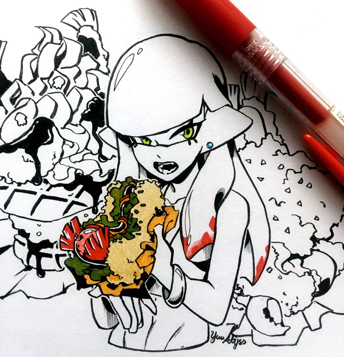 YuuAbyss's tweet photo. Day 25 - Tasty
Amezake and her favorite foods
#Inktober #Inktober2019 #InktoberDay25 #Day25Tasty #Splatoon #Splatoon2 #SplatoonOC #Octoling #OctolingOC #スプラトゥーン #スプラトゥーン2 #マイイカ https://t.co/5CxSrOJK6d