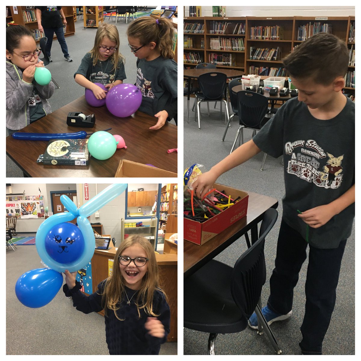 teacher_ttu's tweet image. Balloons over @NISDBraunStat! #balloonsoverbroadway #balloonsnimals #libraryproject #thisisthirdgrade