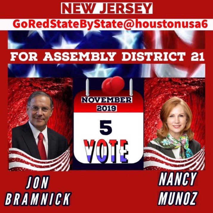 seebee119's tweet image. NJ LD21 is one of the few Republican strongholds. We need to keep this district red to help overcome the Democrat majority which has plagued this state for nearly 2 decades. 
VOTE: Bramnick
VOTE: Muñoz!
#RedNovember #LeadRight #SaveNJ