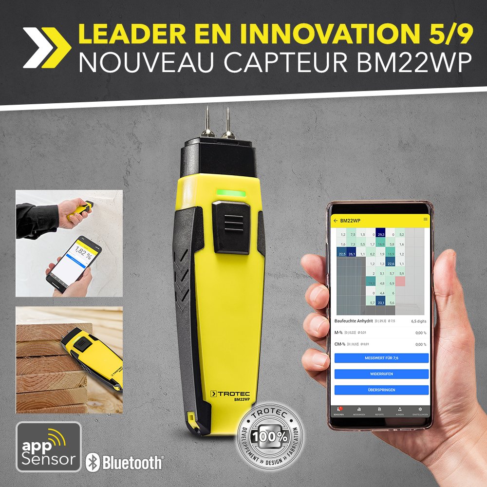 TROTEC24_FR's tweet image. Rend votre smartphone encore plus intelligent – Humidimètre pour matériaux avec capteur appSensor de Trotec #App #appSensors #measuringdevices #MultiMeasureMobile #Smartphone #trotec trotec-blog.com/fr/?p=19807