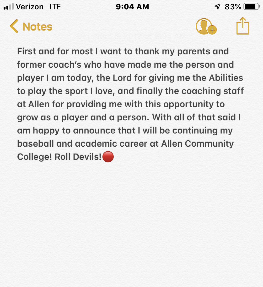 tanner_matthew9's tweet photo. Excited to announce my commitment to Allen Community College. Thank you to the Coaching staff for providing me with this Opportunity. Roll Devils!🔴 https://t.co/4PdzEwfUYY