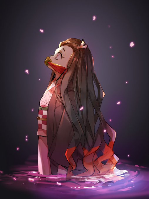 モヒさんがTwitterに投稿した竈門禰豆子(鬼滅の刃)のイラスト。