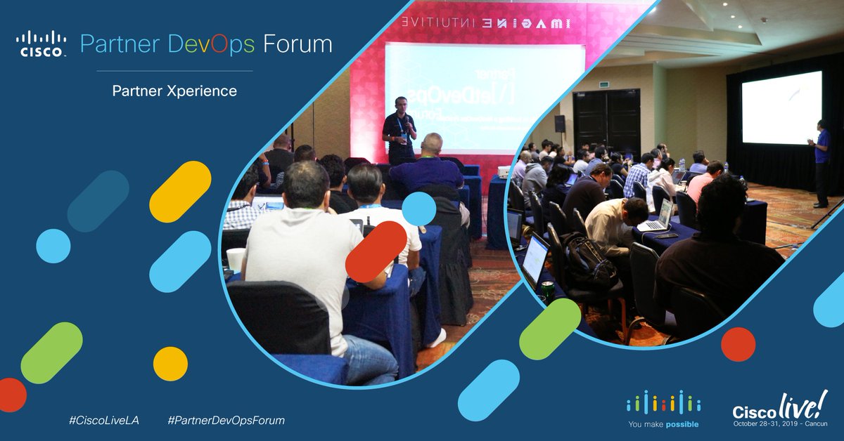 vmelgar13's tweet photo. Are you ready to #CiscoLiveLA ? Join us next week at #PartnerDevOpsForum and #DevNet Zone to learn more about how to improve your Business Innovation through DevOps and Programmability. https://t.co/31mERTrIZF https://t.co/boP0KlCjgh