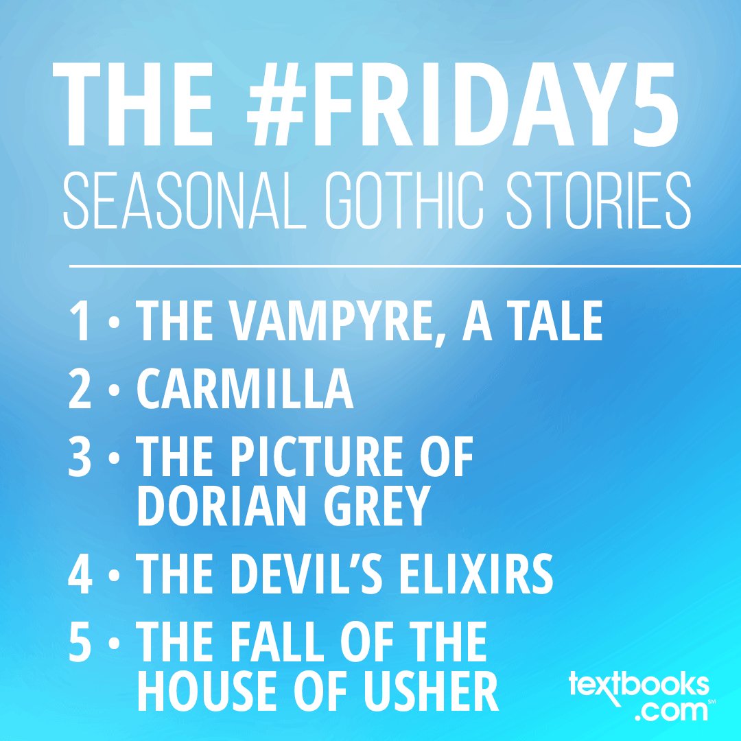 Textbooks's tweet image. In honor of Frankenstein Friday, the #FridayFive has some classic horror suggestions for the season.