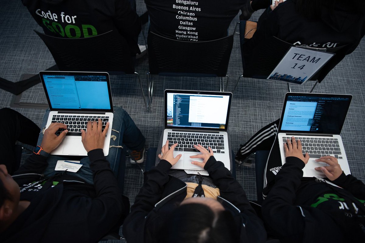 jpmorgan's tweet image. In one weekend, over 200 students across the globe built tech solutions for 7 nonprofit organizations at #CodeForGood Columbus, Dallas and Hong Kong.