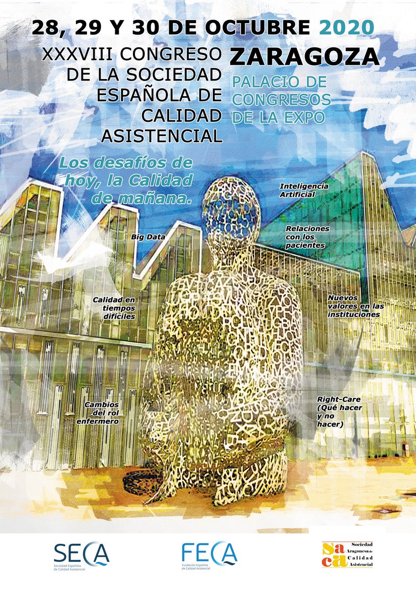 Sociedad Aragonesa de Calidad Asistencial (@sacalidadasist) on Twitter photo Despedimos #SECA19 desde #Donostia. Un gran Congreso. Felicidades y gracias a <a href="/Avca_Akeb/">Asoc.Vasca Calidad</a>.
Os anunciamos #SECA20 en?#Zaragoza 28, 29 y 30 de octubre de 2020. ¡Nos vemos en Zaragoza! ¡Zaragozan ikusten gara!
<a href="/CalidadAsistenc/">SECA ~ Sociedad Española de Calidad Asistencial</a> y <a href="/SACAlidadAsist/">Sociedad Aragonesa de Calidad Asistencial</a> os esperamos. Despedimos #SECA19 desde #Donostia. Un gran Congreso. Felicidades y gracias a <a href="/Avca_Akeb/">Asoc.Vasca Calidad</a>.
Os anunciamos #SECA20 en?#Zaragoza 28, 29 y 30 de octubre de 2020. ¡Nos vemos en Zaragoza! ¡Zaragozan ikusten gara!
<a href="/CalidadAsistenc/">SECA ~ Sociedad Española de Calidad Asistencial</a> y <a href="/SACAlidadAsist/">Sociedad Aragonesa de Calidad Asistencial</a> os esperamos.