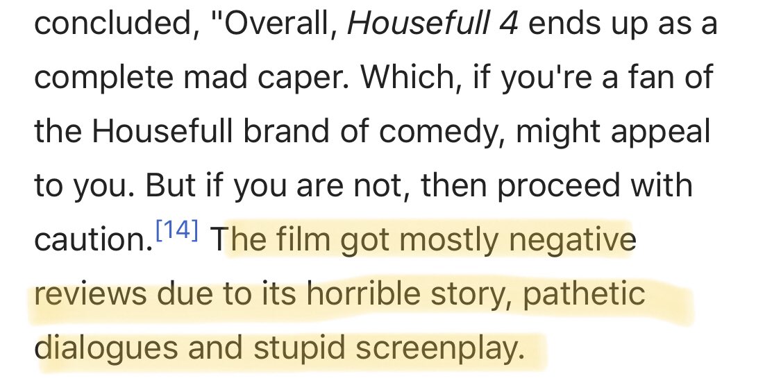 The ⁦<a href="/Wikipedia/">Wikipedia</a>⁩ community clearly did not mince its words. #Housefull4