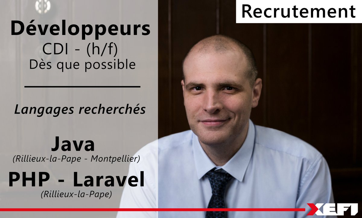 📊XEFI Software recrute plusieurs #Développeurs ! 👨‍💻
Si vous souhaitez travailler sur des sujets passionnants dans une entreprise atypique et en fort développement, contactez-nous !
xefi.fr/xefi-carriere/
#software #programmation #Java #php #laravel #job #emploi #carrières