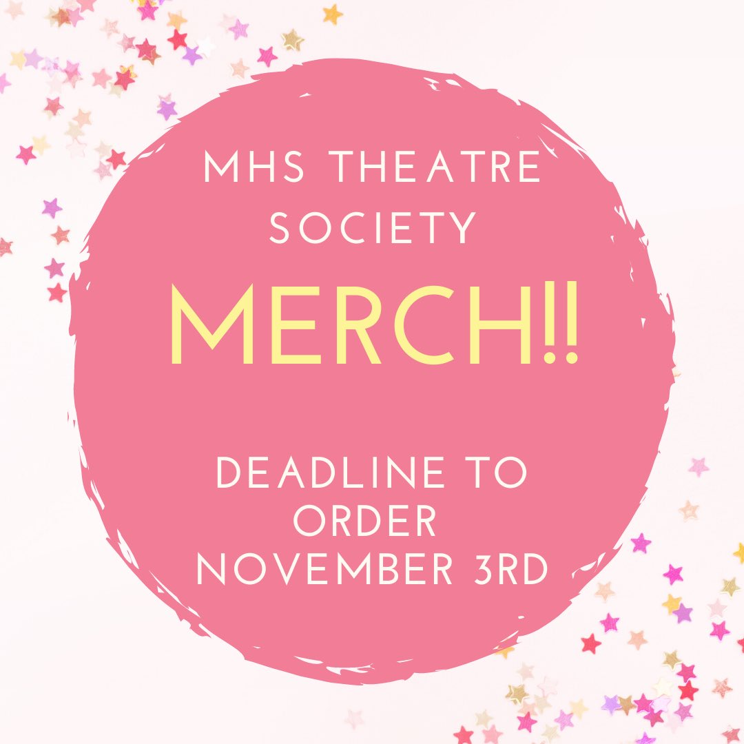 Go buy a Medfield Theatre Society sweatshirt!
Get your order in by 
Sunday, November 3. 
The form will close then and orders will be placed and the sweatshirts should arrive within 2 weeks. 
Order here: customink.com/g/abm0-00c1-63…

Questions? Please email karagelormini@gmail.com!
