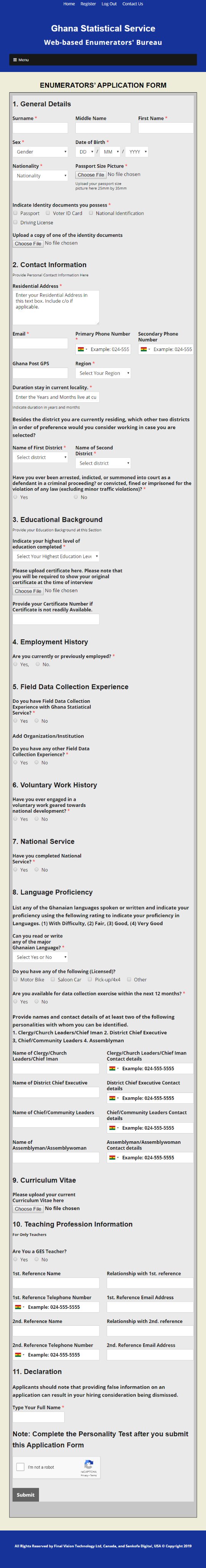 Ghana Statistical Service Recruitment 2020