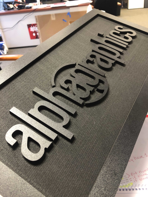 AGCherryHill's tweet photo. New toys means new capabilities! Check out this awesome sign made out of a solid piece of 12mm black PVC. The possibilities are endless! #Design #Signs #LocalSigns #CustomCarvedSign #RaisedLetters #ColexSharpCut #CherryHill https://t.co/kBhJEe5KJ8