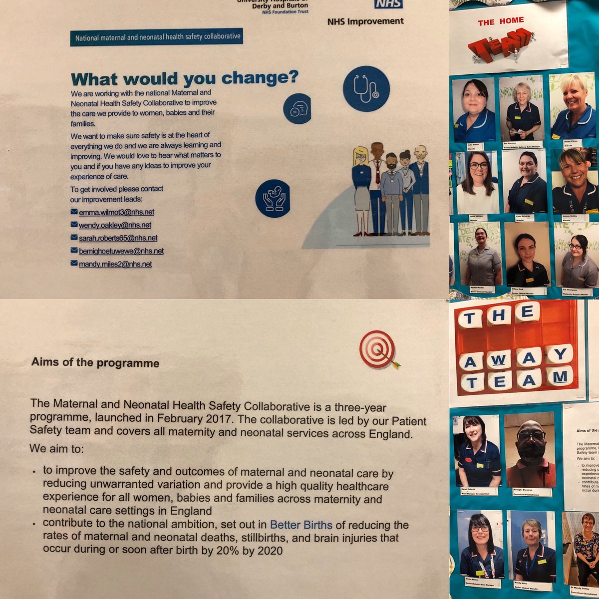 pobette007's tweet photo. @MatNeoQI Wave 3 team boards for UHDB working towards improving the safety and outcomes of maternal and neonatal care @CathyWinfield @patsafetyuhdb @UHDBTrust @NHSImprovement https://t.co/g9lcOVDpPV