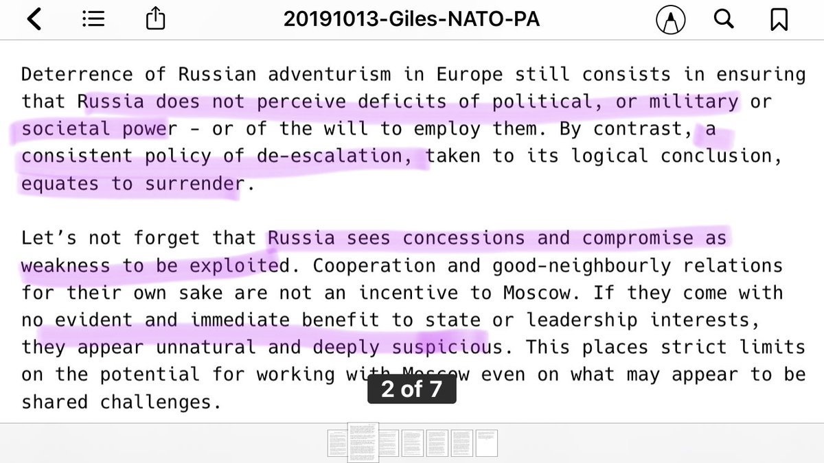 10/ EXPLOITATION: “Let’s not forget that Russia sees concessions and compromise as weakness to be exploited.”- @KeirGiles