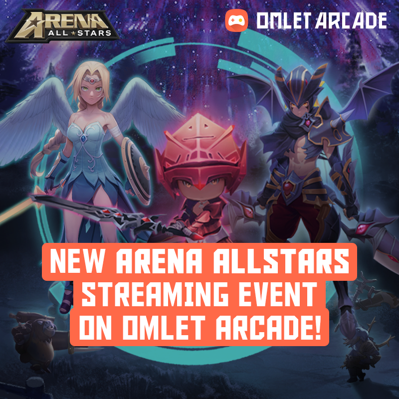 omletarcade's tweet photo. Check out the new @Arena_Allstars Streaming Event available on Omlet Arcade!
Battle your way through the ranks and earn up to 1,000 Tokens!
Participate 👉 https://t.co/nPJG19aMWU
Download Arena Allstars 👉 https://t.co/nfTQisC8WY https://t.co/yki1rjugWk