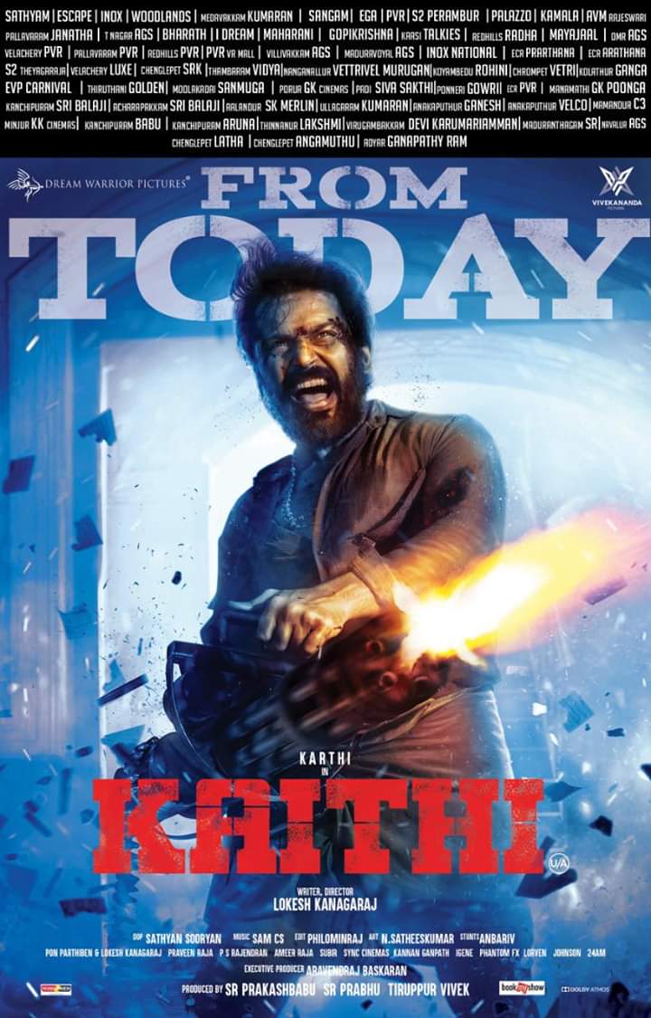 vinodmasosa's tweet photo. What a theatre experience
#Kaithi is a real  seat edge thriller. 
Congrats to the whole team 
Great work from @sathyaDP @SamCSmusic @Dir_Lokesh @philoedit @Karthi_Offl

#Kaithi #Kaidhi #KaithiDiwali #KaidhiDiwali https://t.co/6HGYDVsnax