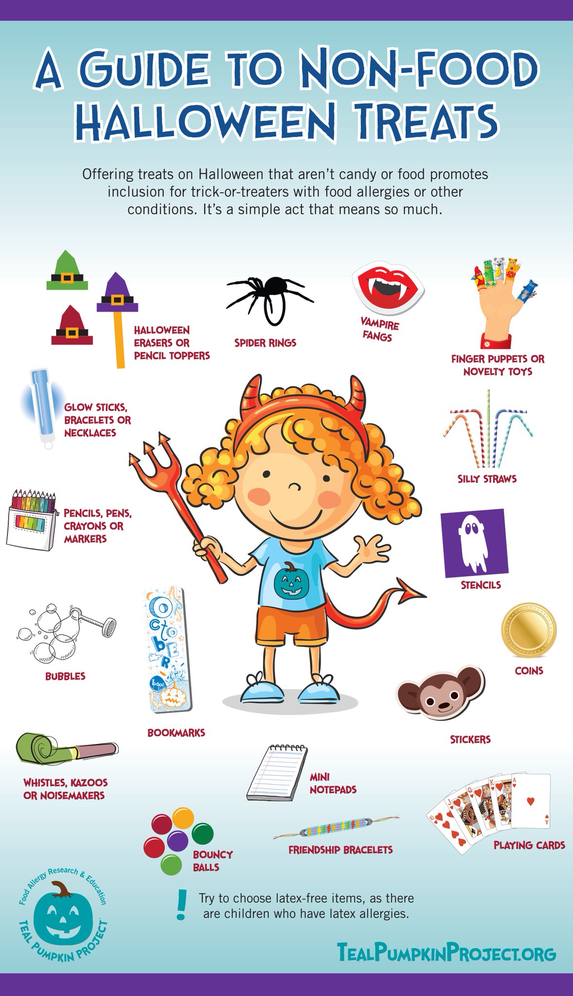 Kitchen Blends On Twitter Halloween Is Right Around The Corner This Infographic Highlights Some Of The Best Non Food Halloween Treats You Can Give Out At Your Home Tealpumpkinproject Inclusiveholiday Halloween Inclusion Invisibleillness