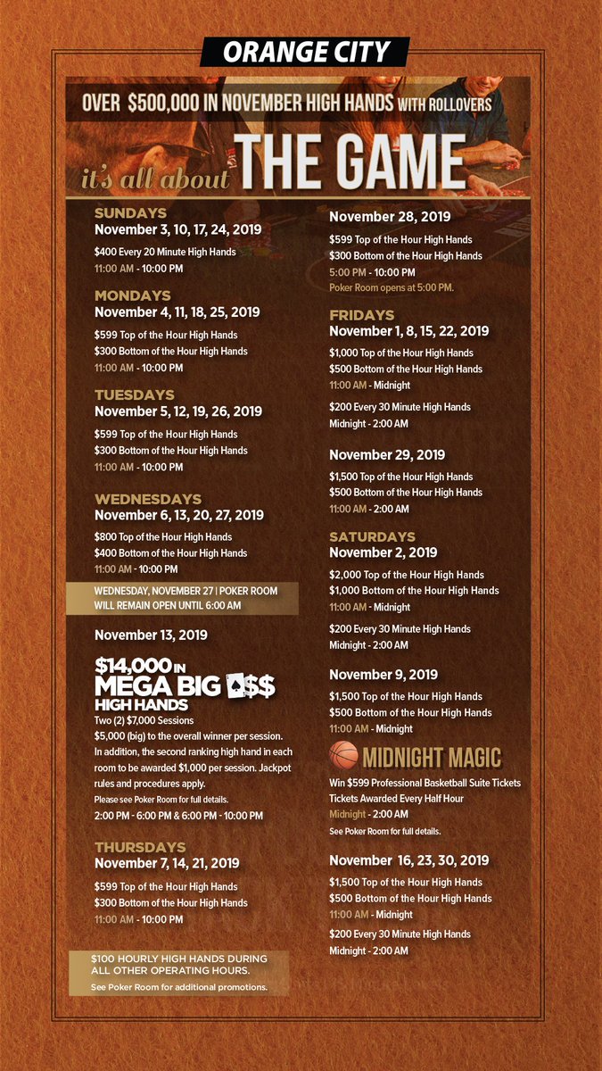 Orange city poker room promotions free