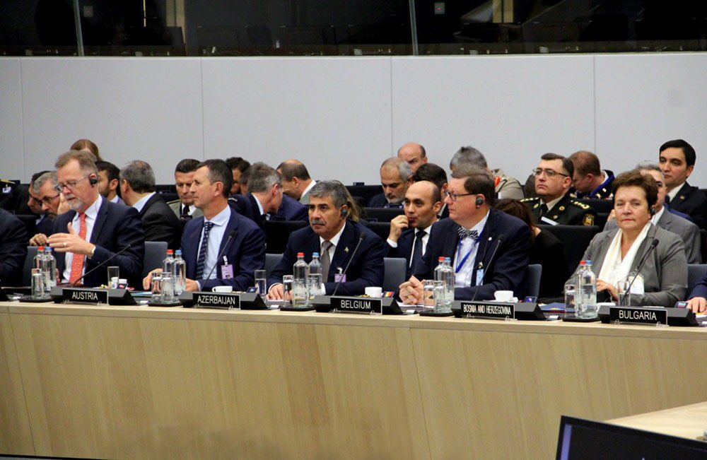 azembassyus's tweet photo. The Minister of Defense of the Republic of #Azerbaijan, Colonel General Zakir Hasanov attended the meeting held on October 25 at @NATO headquarters in Brussels at the level of Defense Ministers of the Nations contributing to the NATO #ResoluteSupportMission in #Afghanistan. https://t.co/De6EsVWK4j