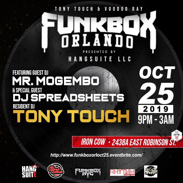 DJNastyNBM's tweet image. Tony Touch Hernandez aka Tony Touch
Presents 
#FunkBox Orlando Tonight
House Vibes