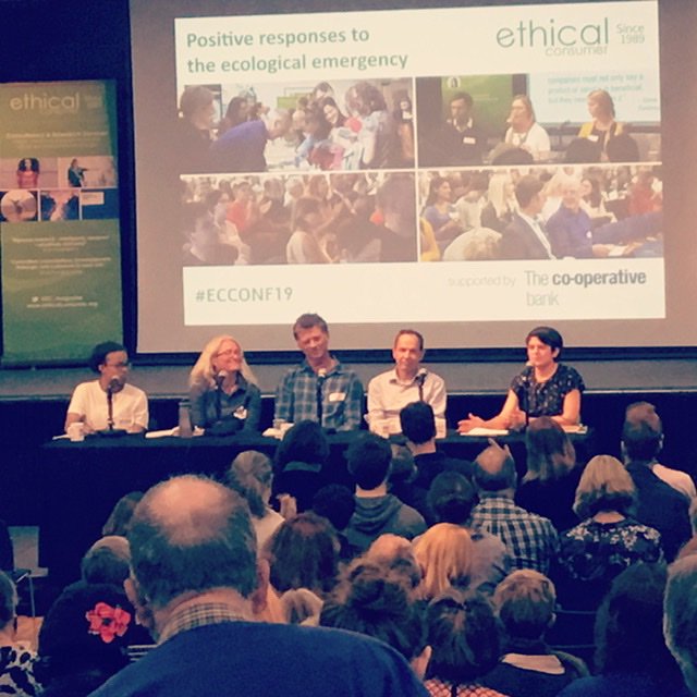 Ethicalution's tweet photo. Omi (Youth Ambassador for @Action4Conserv), Caroline Pakel (Member of @ExtinctionR Political Circle for XR UK and Future Democracy Hub), Guy Singh-Watson (Founder of @riverford) and @MikeBernersLee discuss whatโs next for the environmental movement at #ECconf19 https://t.co/fgFdk39Y5O