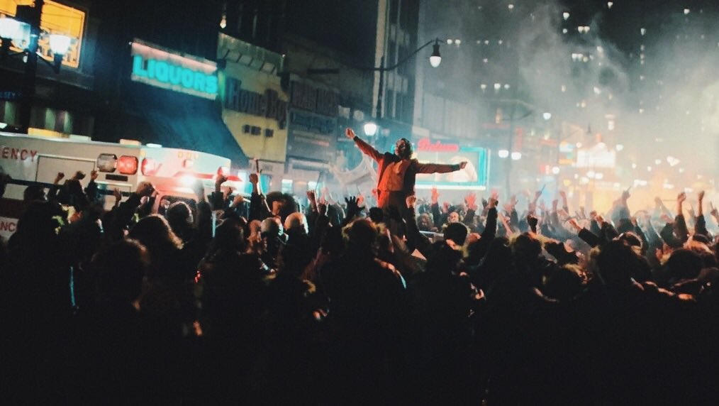myvillaneve's tweet photo. the media tried everything to bring the joker movie down, they twisted it into something that it’s not.

and what happened?

it made people dance on stairs and has become the highest grossing r-rated movie ever. take that! https://t.co/JG4sbrLcpt
