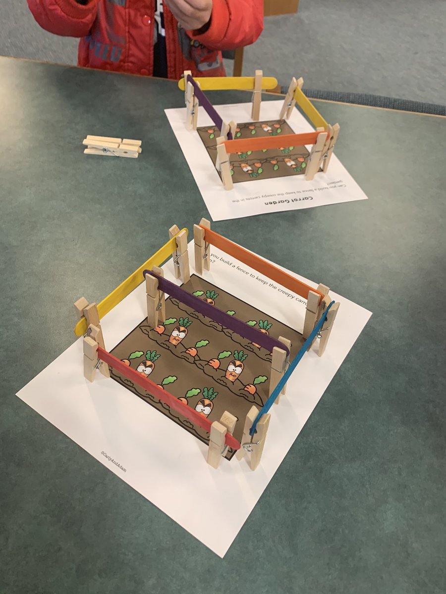 melynn_wilkes's tweet photo. Kindergarten students got the opportunity to read one of my favorite fall read alouds — CREEPY CARROTS by @areynoldsbooks! Then they got to use their STEM/problem-solving skills to build fences to keep their Creepy Carrots from getting out! #JRES #readComal #readingropers https://t.co/ePfapffyoi