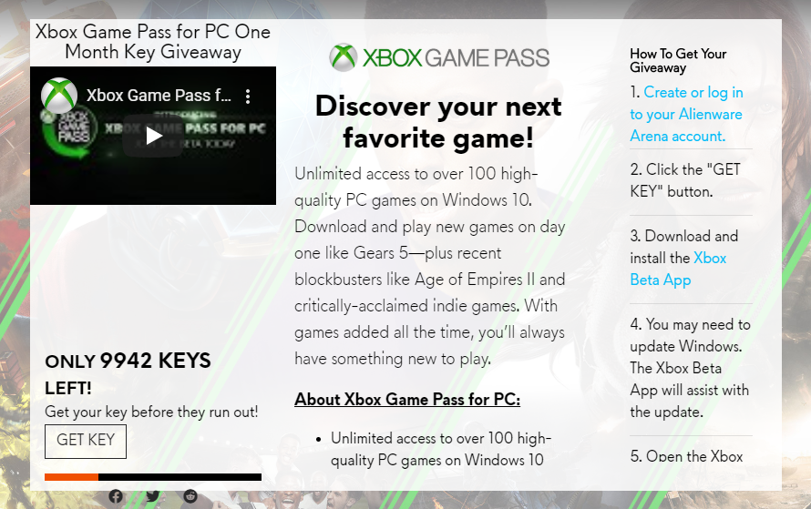 Buy PC Game Pass — PC 1 Month