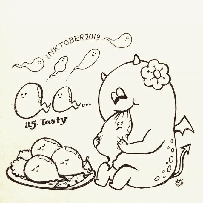 25 TASTYモニモニ食べる#inktober2019 #inktober #illustration 