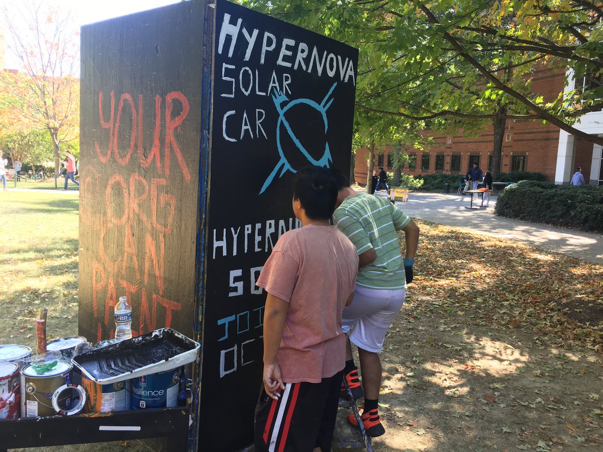 HypernovaSolar's tweet image. Look, we are engineers, not artists. Our team painted one of the cubes at GMU the other day in an effort to make our team more visible on campus!