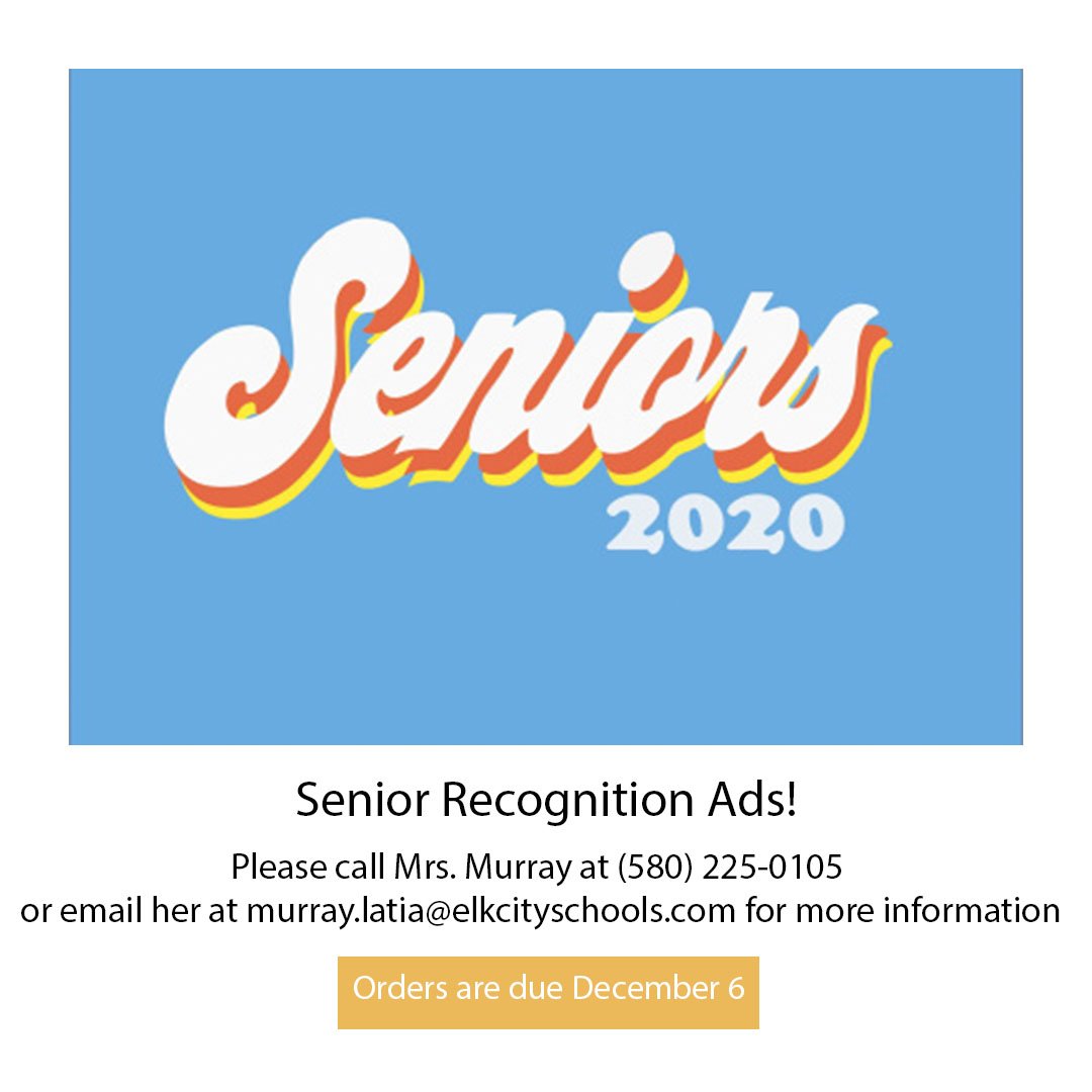 Reserve your Senior Recognition space in the yearbook! Stop by room 14 at the high school for an order form.  #memories #weareconnected #echsyearbook #seniors2020