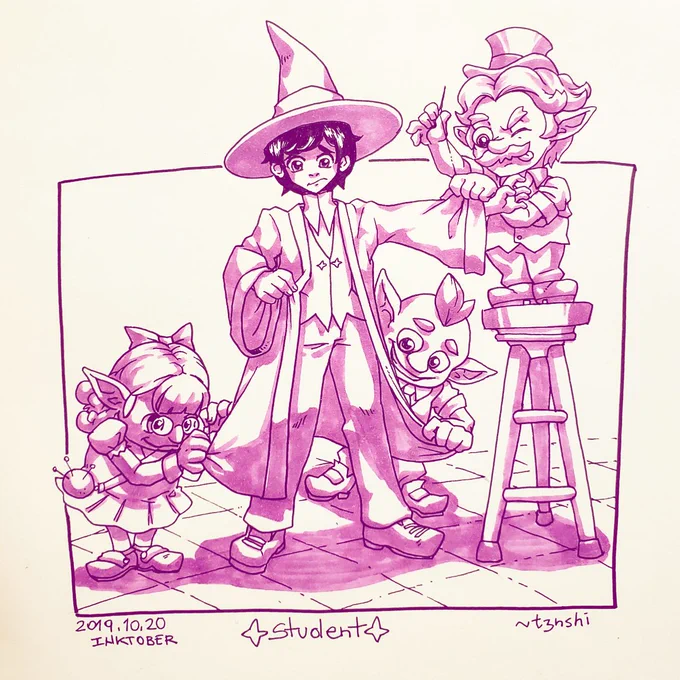 2/2 continued @_t3nshi Witchbrook #Inktober 

"I like to bring elements of the scene out of the frame to highlight perspective and make characters seem more animated" 