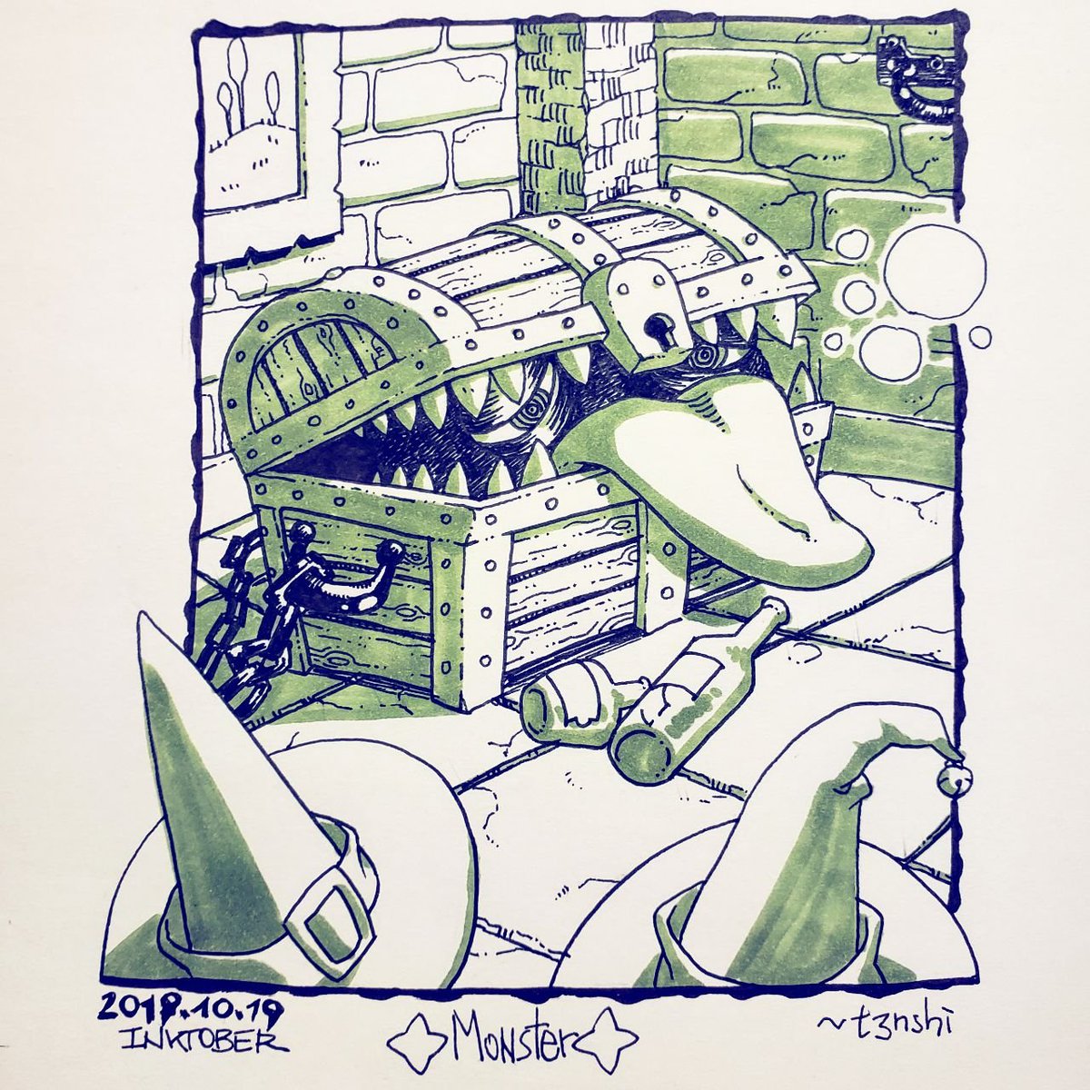 2/2 continued @_t3nshi Witchbrook #Inktober
"I like to bring elements of the scene out of the frame to highlight perspective and make characters seem more animated"