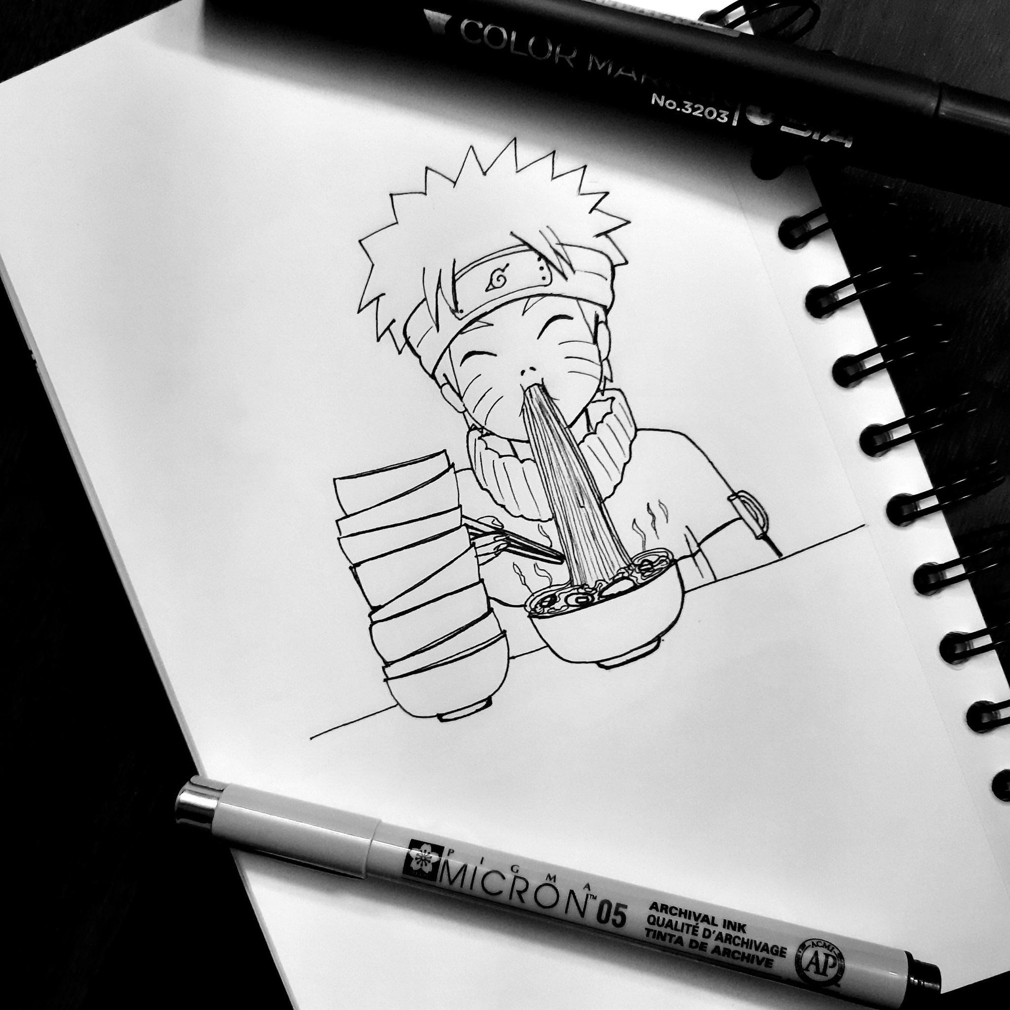 HudsonB on X: Ramen (DIA 25: Saboroso) #inktober2019 #inktoberday25tasty # naruto #desenho @draw  / X