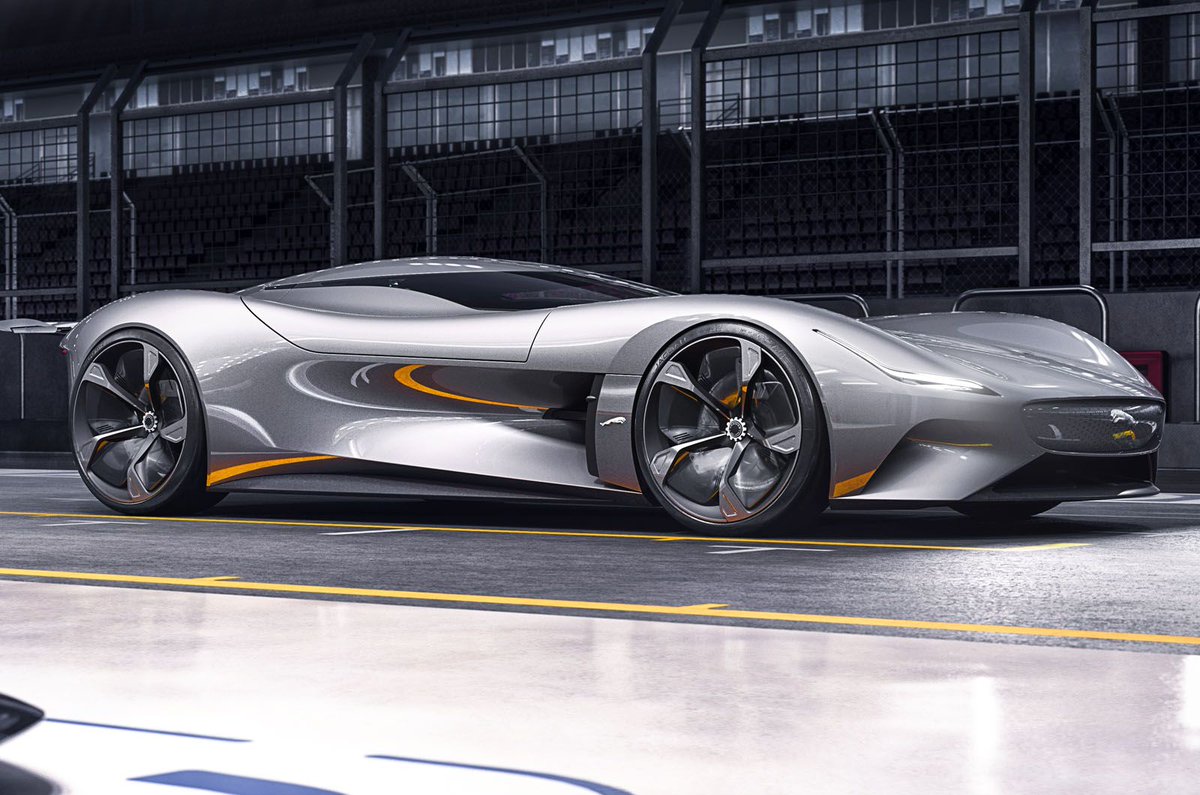 autocar's tweet photo. Jaguar's new 200mph Gran Turismo concept is a futuristic electric supercar with augmented reality functions, and you only need a #PlayStation controller to try it out for yourself... https://t.co/7tTydLUVcD https://t.co/CBAuh2tQZp