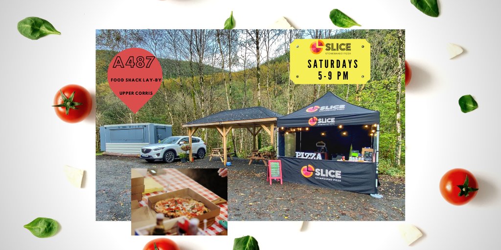 SliceWales's tweet photo. It's the start of the weekend, which means only one thing!  PIZZA SATURDAYS at The Food Shack lay-by.  A487, near the Corris Craft Centre.  See you there!

#slicewales #foodshacklayby #machynlleth #corris #aberllefenni #ceinws #A487 #dyfi #dyfibikepark #popuppizza #gozney https://t.co/SXjnUcex5C