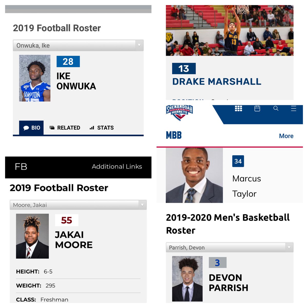 CoachSherm5's tweet photo. As we move closer to the season it really sinks in the players that won't be there and have gone on to college. Glad to see these former Pioneers are on rosters at the next level! #RedNation 🔴⚪️🔵🏀 @Devon_Parrish6 @MarcusTaylor032 @jdamonsa @YungboyIke and Drake Marshall! https://t.co/7geNOofptu