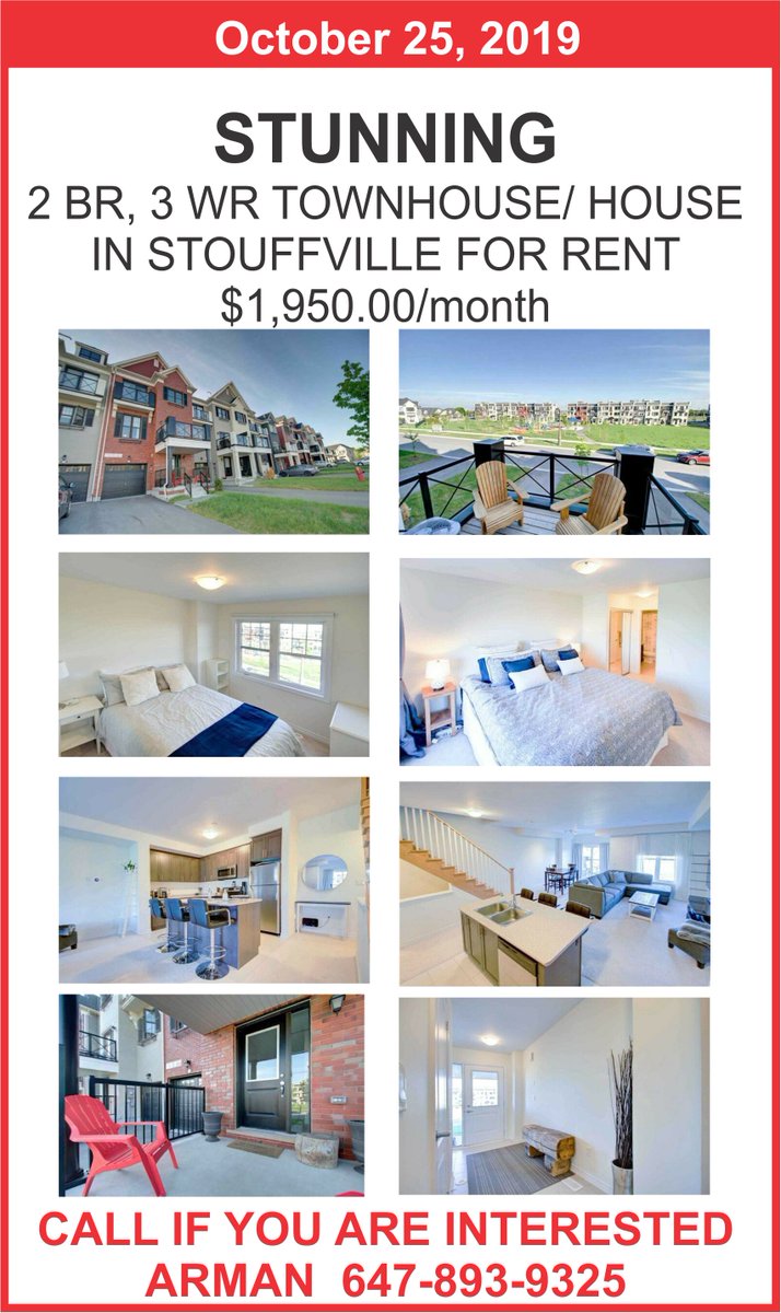 ArmanAzar3's tweet image. STUNNING 2 BR, 3 WR TOWNHOUSE/ HOUSE IN STOUFFVILLE FOR RENT   $1,950.00

#toronto #torontorentals  #torontohomes #stouffville #gtarentals

Call 647-893-9325