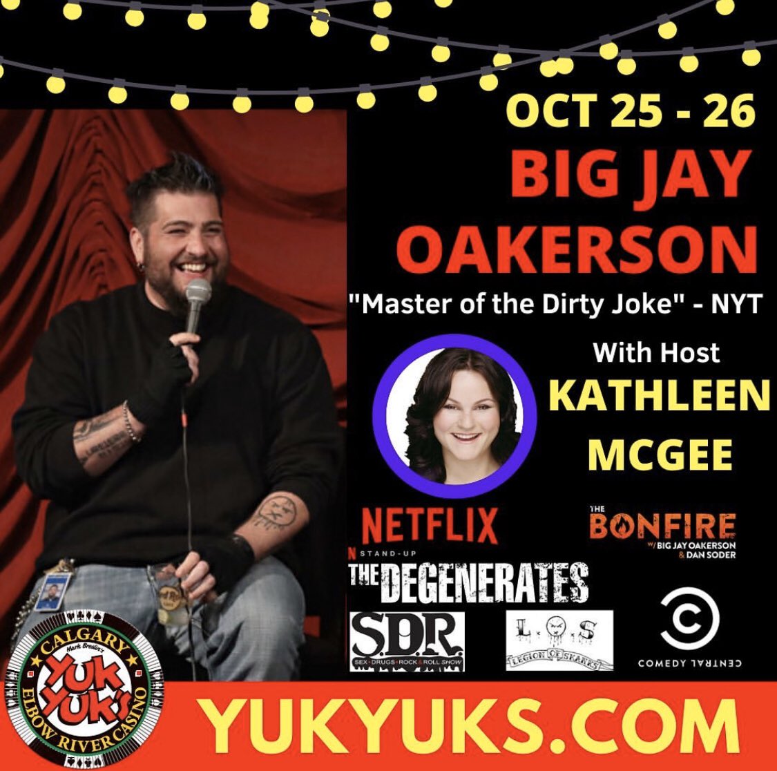 CALGARY #Campers!!! Catch <a href="/bigjayoakerson/">Big Jay Oakerson</a> TONIGHT 10/25 &amp; SAT 10/26 at <a href="/YukYuksCalgary/">Yuk Yuk's Comedy Club Calgary @ Elbow River Casino</a>!! TIX: yukyuks.com/?action=mobile… #CrackleCrackle
