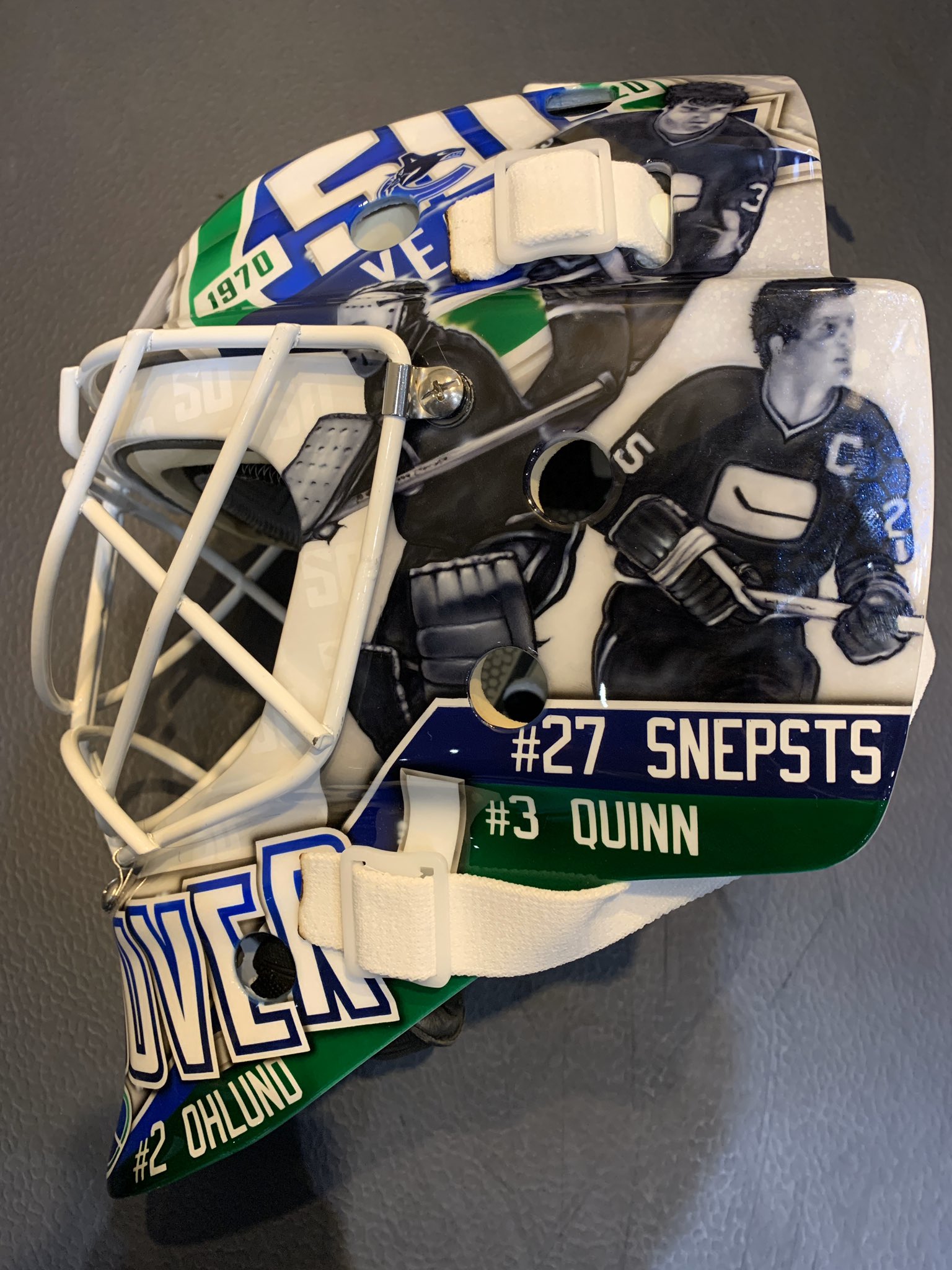 Thatcher Demko's skate jersey gear is a throwback to Kirk McLean