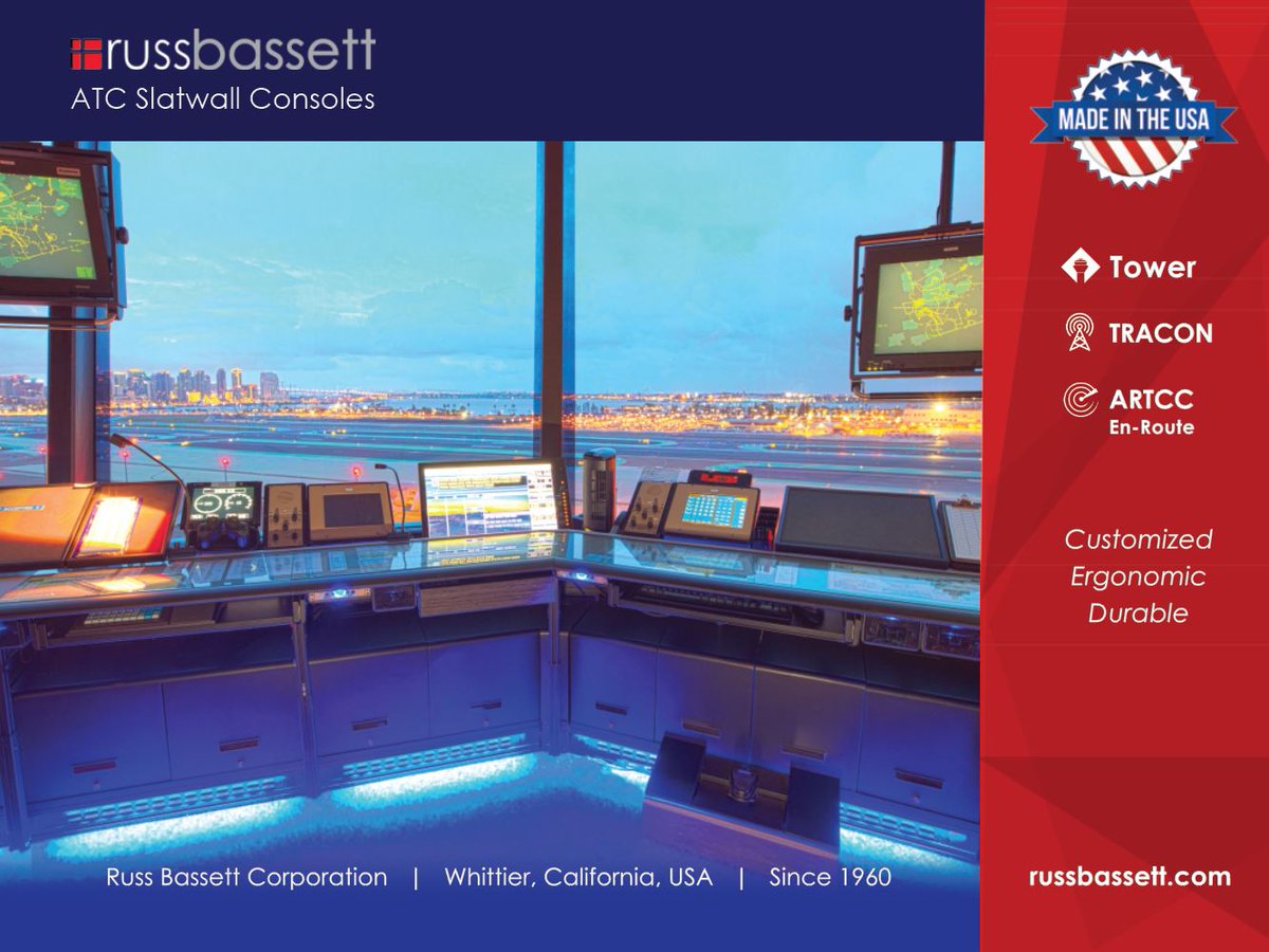 RussBassett's tweet photo. Thank you @atca_now for a fantastic #atca64! Thanks to customers, present and future, who stopped to talk about emerging #consolefurniture requirements for #ATC operations teams. #russbassett Learn more about top solutions at https://t.co/1yhvXLaalY https://t.co/Tf2kRVAonj
