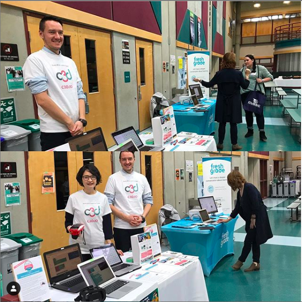 codec3d's tweet photo. We are at #CUEBC showcasing stress-free coding education solution using VR today. https://t.co/GIn7gzZ6IN session is at room 213 from 1:30 . Don’t miss it!! #codingforkids #edutech #education #codingeducation #vr #vrprogramming #vrcoding #k12 #edtech #virtualreality #buildvr https://t.co/hswwPrNTRC