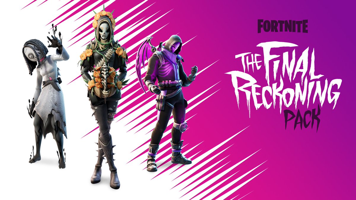 Frighten your foes with Outfits from one of the Island's darkest of tales, The Final Reckoning!

Grab the Final Reckoning Pack in the Store now which includes the Catrina, Willow and Blacklight Outfits.