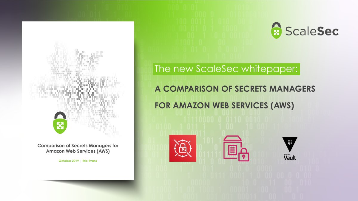 ScaleSec's tweet image. ScaleSec's @ericrgonzales compares popular Secrets Managers for #AWS in our latest #whitepaper. He explores the features, security, and costs of AWS Secrets Manager, AWS Systems Manager Parameter Store, and HashiCorp Vault. #CloudSecurity #Infosec
scalesec.com/whitepapers/co…
