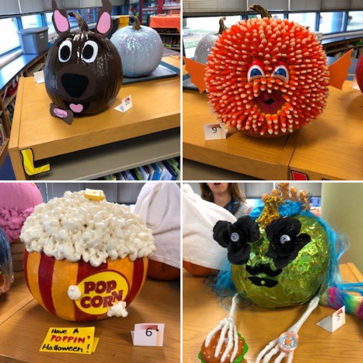 CBBESWJCC's tweet photo. Our October staff breakfast was a feast brought in by Student Support. Everyone sat around admiring the decorated pumpkins while savoring the delicious food. Are you ready for Halloween? 🎃  #webelievebearsachieve #creativepumpkins https://t.co/hQAehEiL32