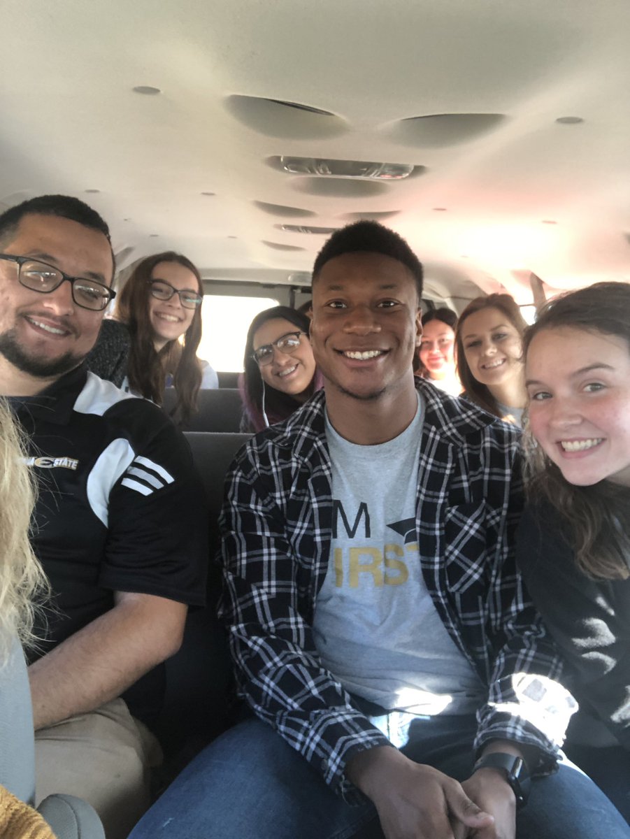 esusac_kathy's tweet image. And we are off.... @emporiastate @esufirstgen students headed to the Ad Astra conference in Wichita.   #iamfirst #adastra19